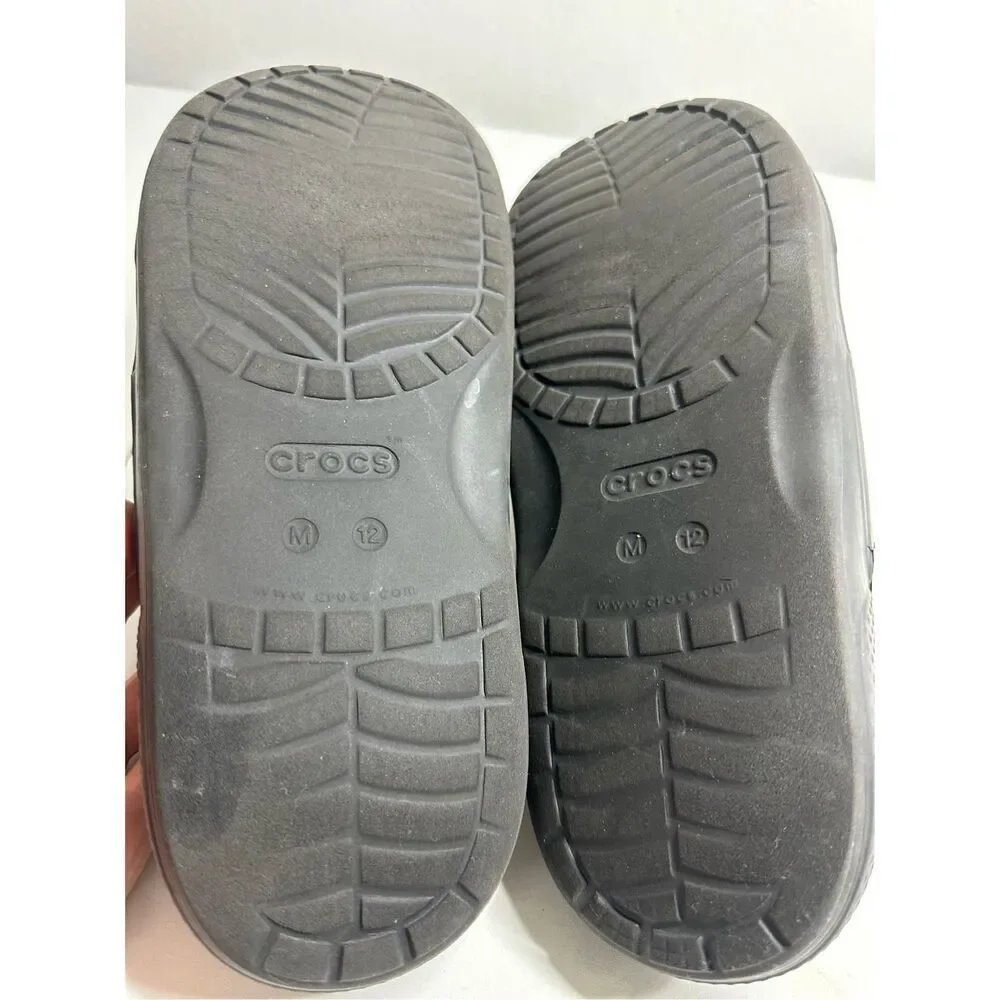 Crocs Classic Black Slide Sandals Unisex 5 Sharms Size Men's 12
